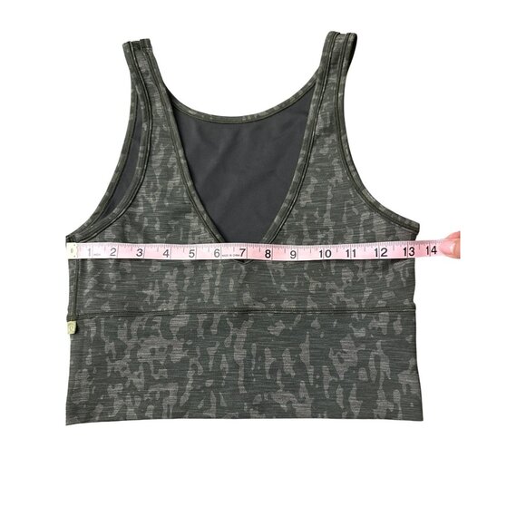 Lululemon Power Pivot Tank Top 6? 4? Olive Green Camo Workout Cropped Small - Picture 5 of 6
